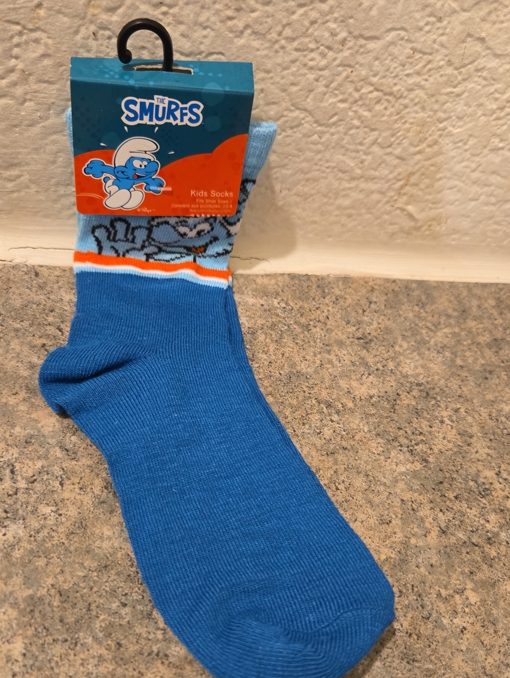 Smurf Blue Kids Crew Socks - Blue 1 Pair Nwt